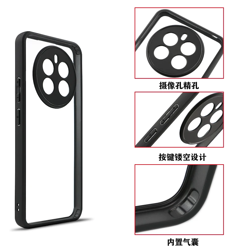 Per Realme 12 4G Custodia per Realme 12 4G Custodie Cover di lusso Trasparente PC + TPU Antiurto Protettiva Cover posteriore del telefono per Realme 12 4G