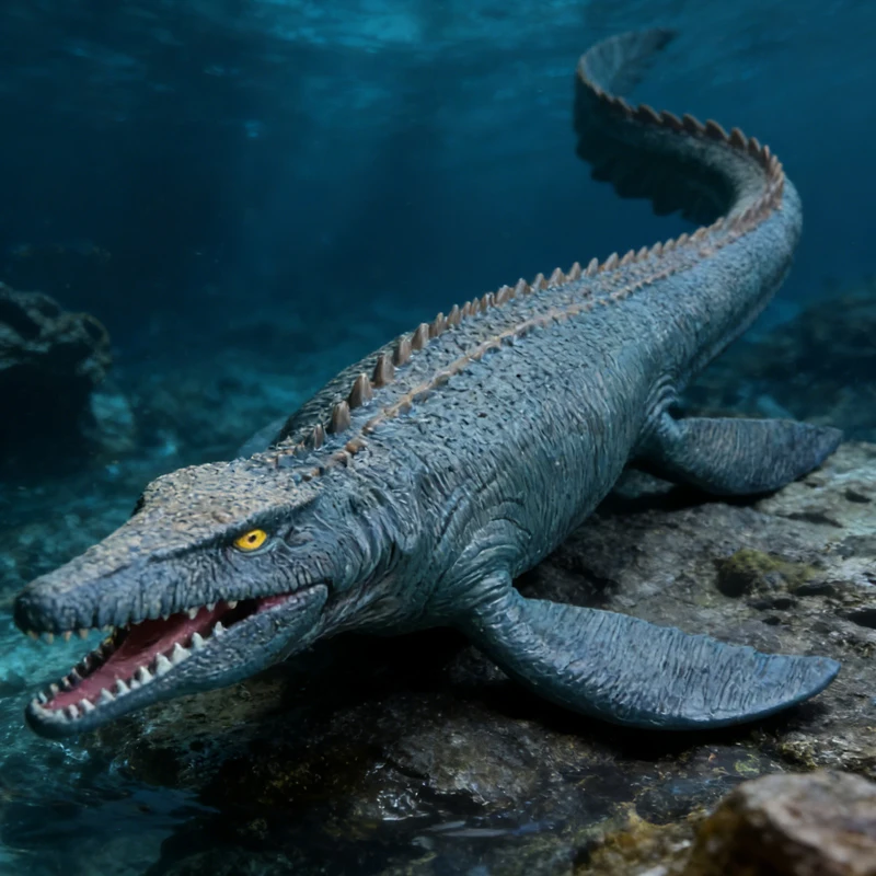 Modelli Realistici di Dinosauri e Rettili Marini Preistorici - Action Figure di T-Rex, Mosasauro, Dilofosauro, Giocattoli Educativi, Gadget per Feste - immagine 2