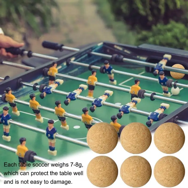 36mm Cork Solid Wood Foosball Table Soccer Ball Baby Foot Fussball Desktop Soccer Ball Game Replacement Acces 1/6/12pcs