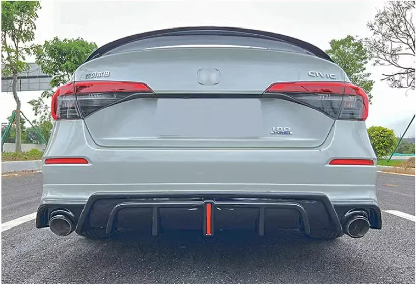 For Honda Civic Sedan 11th 2022 2023 2024 ABS Bumper Front Lip Rear Trunk Diffuser Spoiler Side Skirt Body Kit
