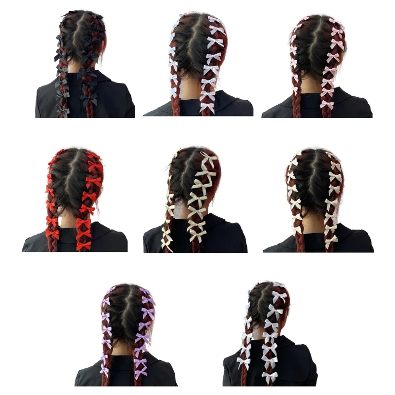 

15Pcs Mini Bowknot Hair Clips Bow Hair Ribbon Clip Accessories H9ED