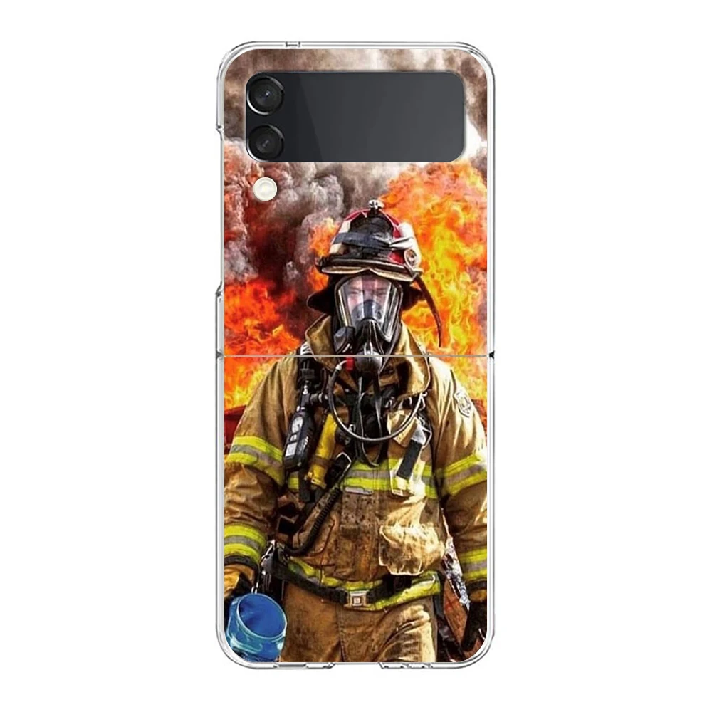 Firefighter Heroes Clear Hard Folding Phone Case - Fireman Design Back Cover