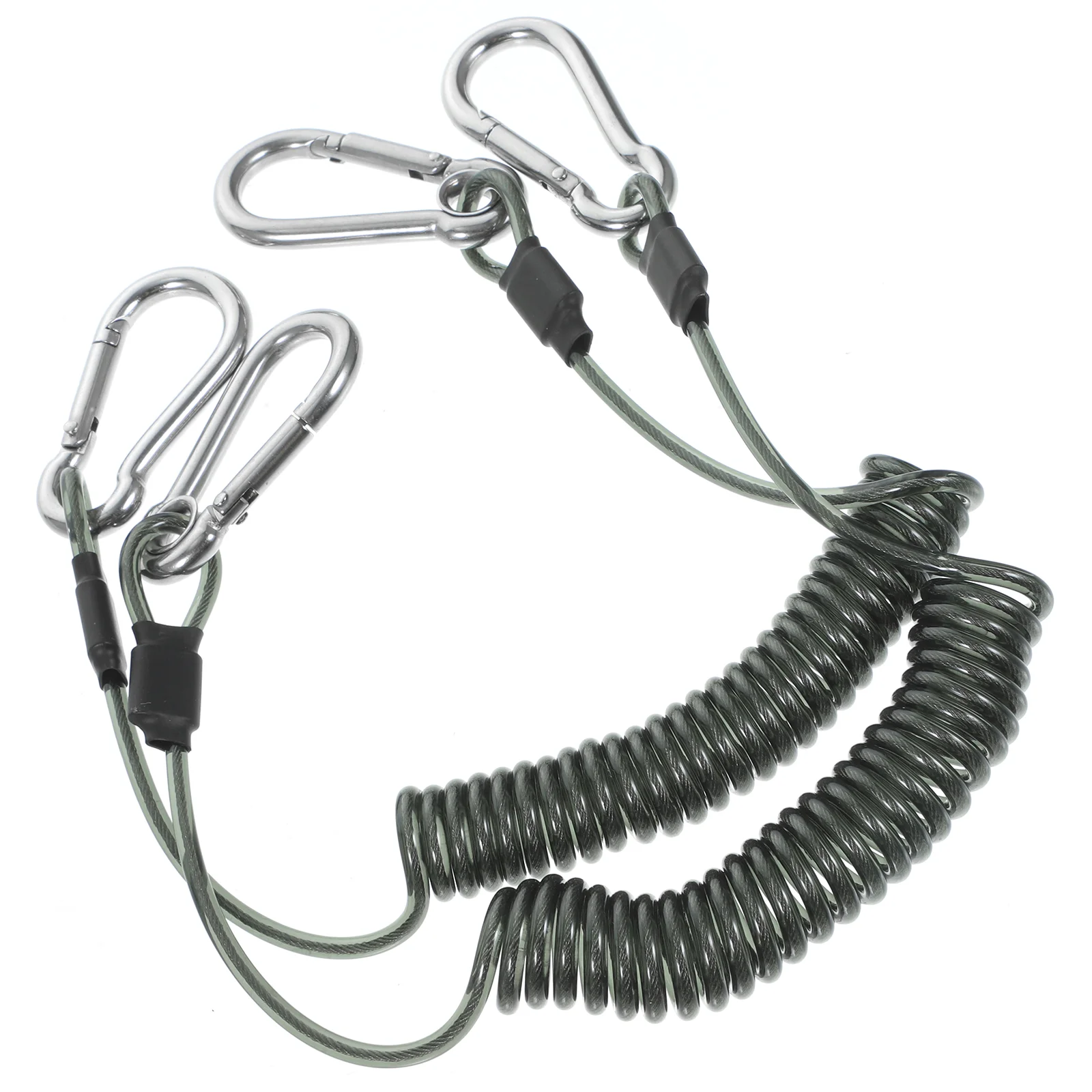 Retractable Fishing Coiled Lanyard Stainless Steel Boating Tether