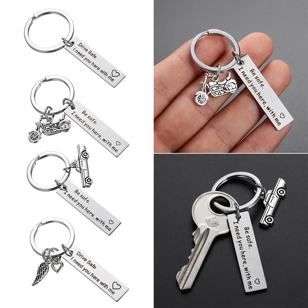 Dad Boyfriend Gifts Drive Safe Keyring I Need You Here with me for Men Keychain