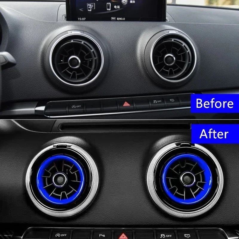 AC Vent Decoration Trim Sticker for Audi A3 8V S3 RS3 2015 Car Interior Accessories