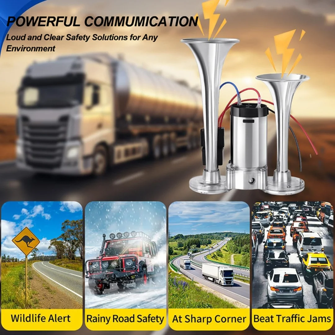 Electric Car Horn with Compressor 600DB Integrated Air Horn