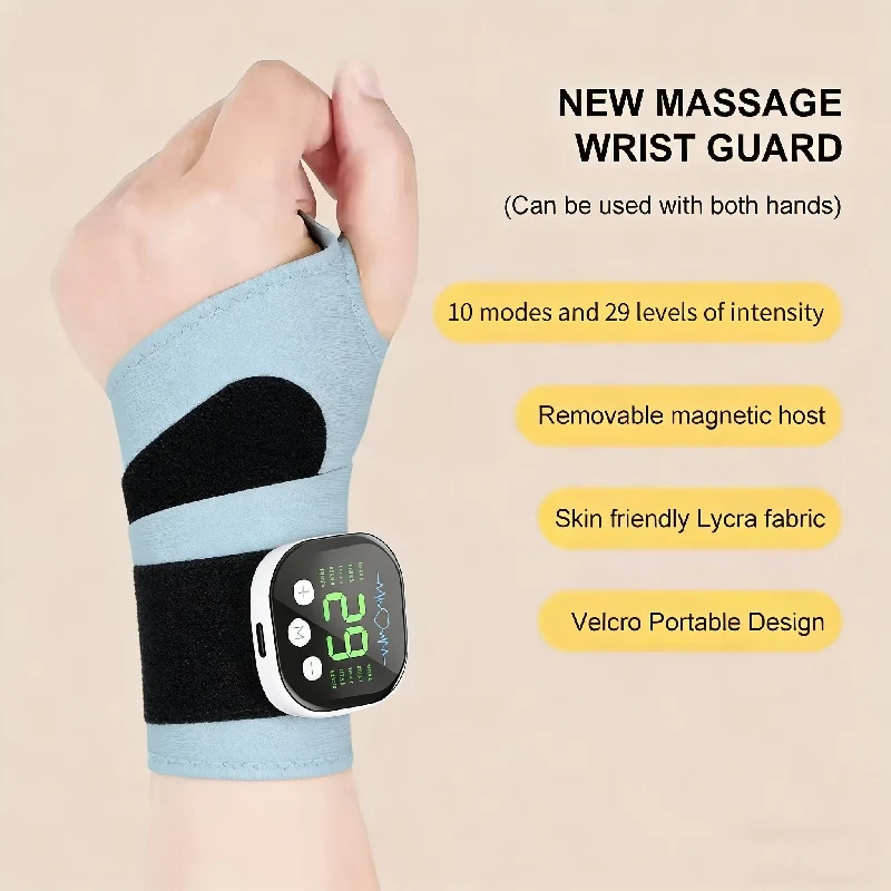 Electric Heating Wrist Massager 5 Levels Hot Compress 3 Levels Vibration Massage Wrist Guard Band Carpal Tunnel