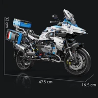 Motocicleta de alta tecnología 1:5, deportes urbanos, locomotora de carreras rápidas, modelo de ladrillo Modular Moc, bloques de construcción, juguete de regalo para niño T4022 - Imagen 5