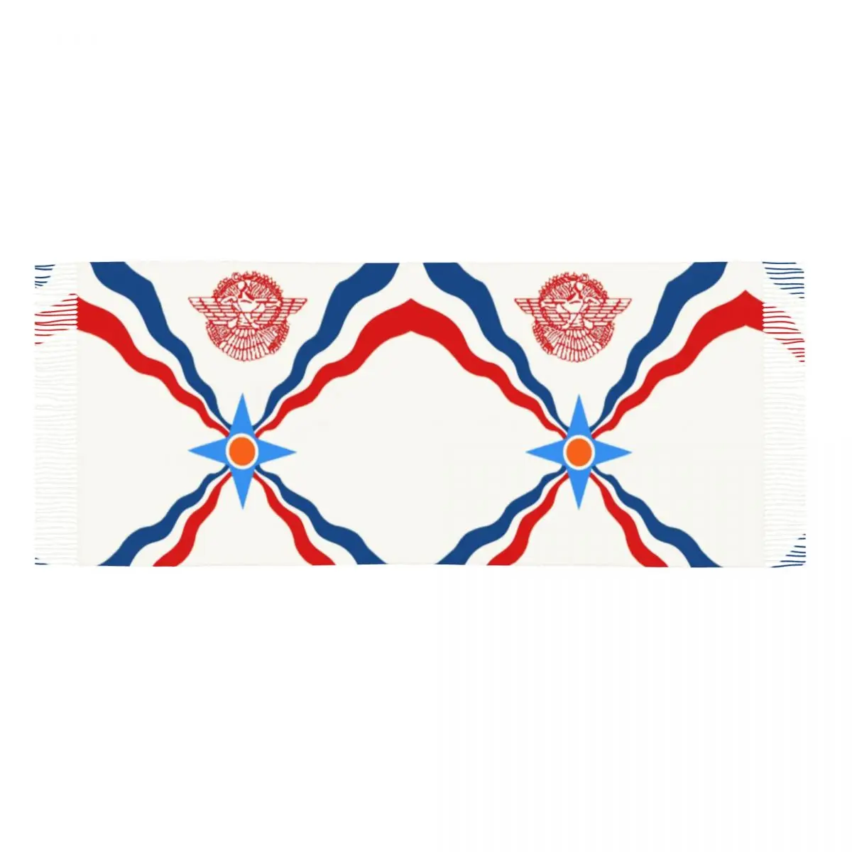 Personalized Printed Assyrian Suryoyo Flag Scarf Women Men Winter Fall Warm Scarves Syriac Aram Shawls Wraps 5
