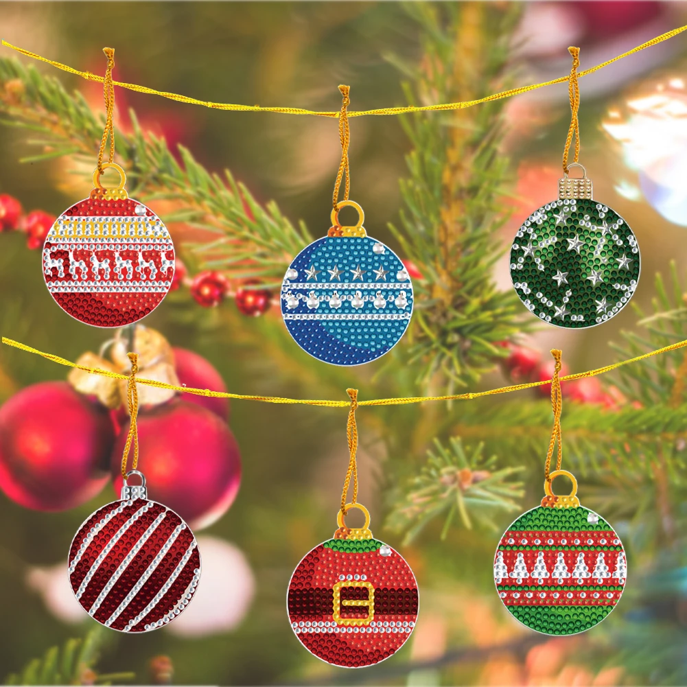 Xmas Theme 2D Flat DIY Rhinestone Diamond Art Window Pendants Single Side Drill Diamond Art Pendant DIY Home Decor Hanging Charm