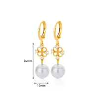 Zircon Natural Pearl Earrings For Women Gold Plated Stainless Steel Geometric Hoop Pearl Earring Wedding Bridesmaid Jewelry Gift 6