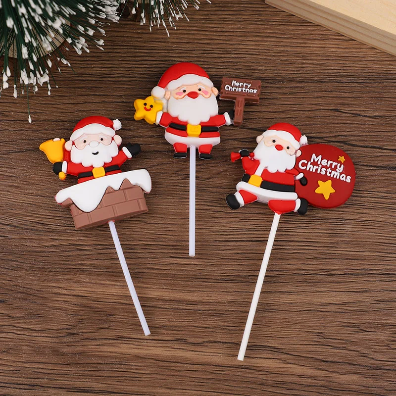 5/10 Stücke Weihnachten Kuchen Topper Cartoon Santa Claus Frohe Weihnachten Cupcake Topper DIY Desserts Dekoration Neujahr Party 2026 – Detail 11