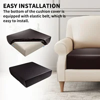 Stretch PU Leather Water-Proof Sofa Cushion Covers Sofa Seat Slipcover Backrest Cover Easy to Clean Sofa Protector for Pets Kids 2
