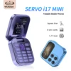 SERVO i17 Mini Flip Mobile Phone 2G Network 1.77inch Screen Dual SIM Flashlight Speed Dial FM Radio Small Fashion Foldable Phone 1