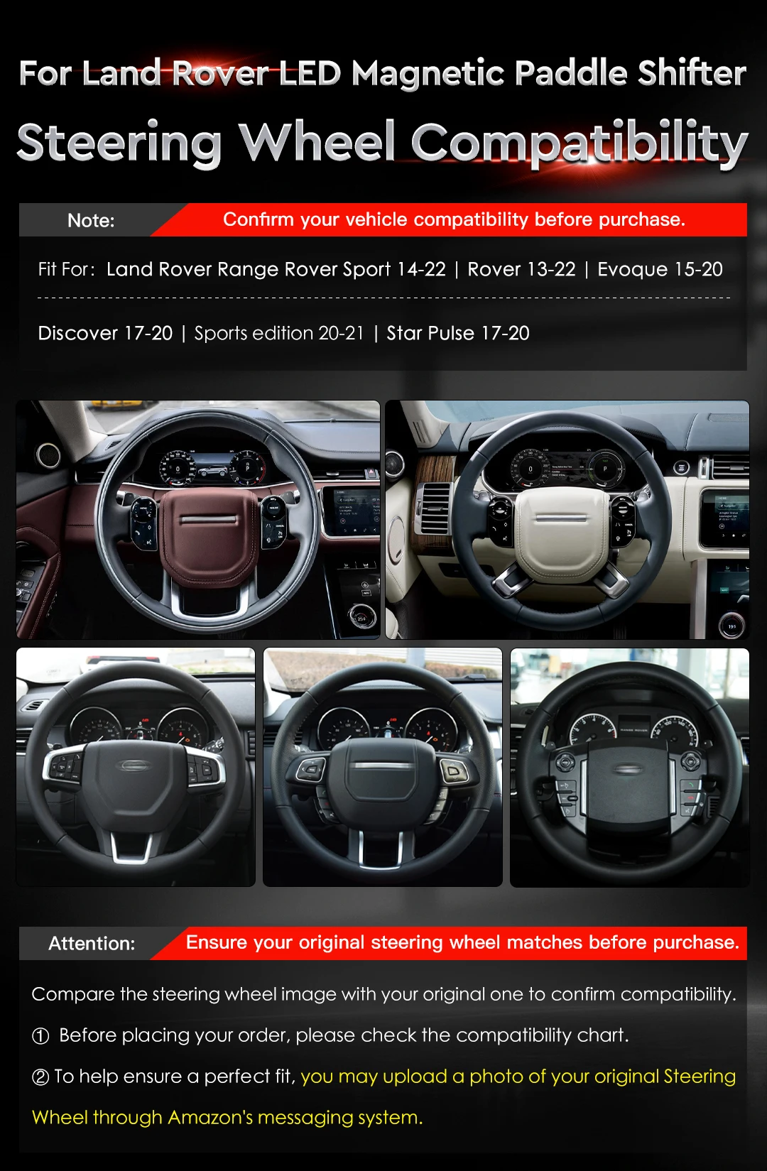 재규어 XFL XF 스포트브레이크 E F-PACE 랜드로버 레인지로버 스포츠 디스커버리용 TDD 카본 파이버 LED 마그네틱 패들 시프터