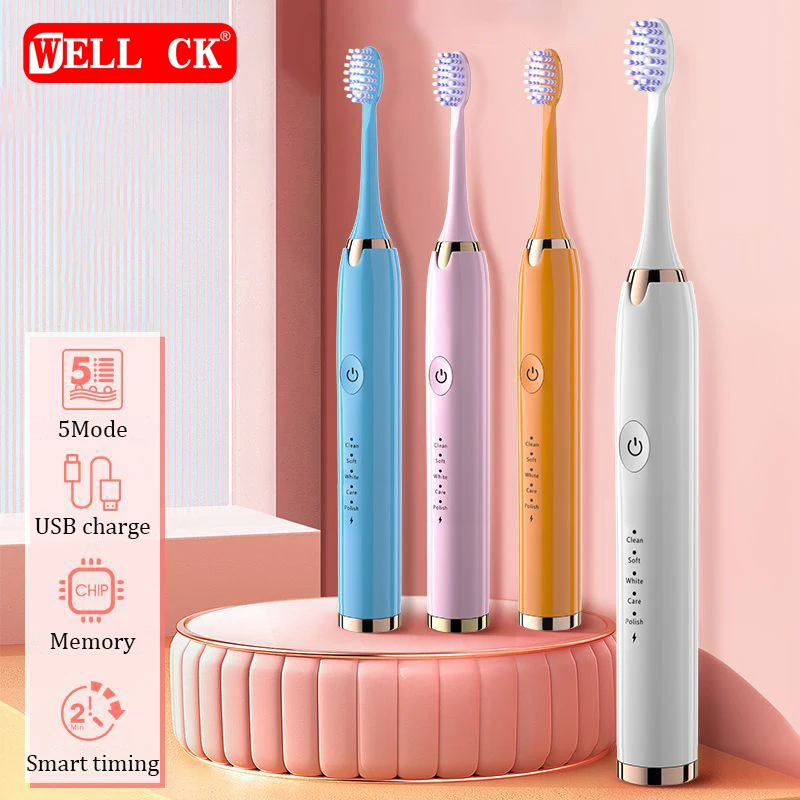 

Ultrasonic Magnetic Levitation Electric Toothbrush USB Rechargeable 3 Brush Head Soft Hair Adult Children Wholesale