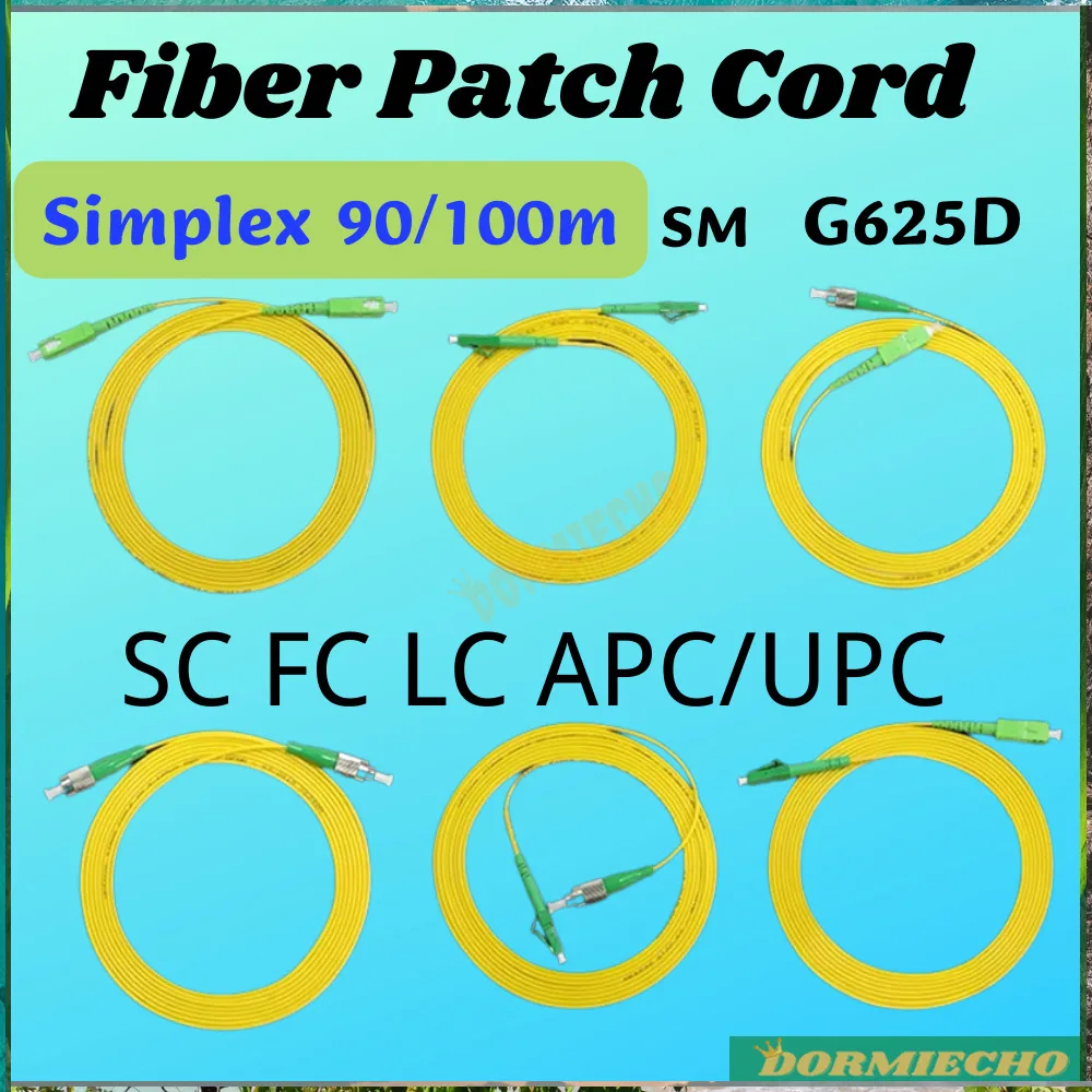 100% Nuovo 90/100M Patch Cord In Fibra Apc/Upc Sc Lc Fc Connettore Simplex Jumper Il Entro 0.3Db Prezzo Di Promozione All'Ingrosso
