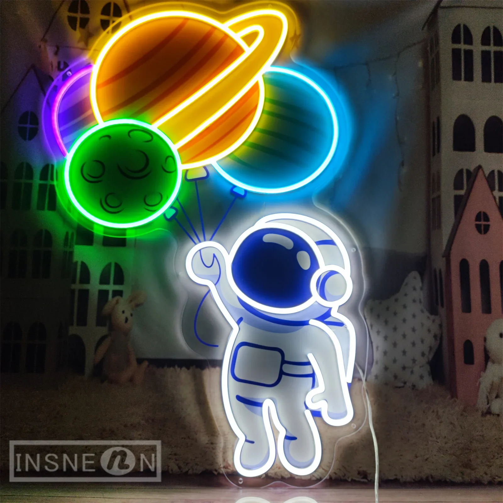 

Space Astronaut Neon Sign Lamps Personalised Room parlor Art Wall Decoration for Kid's Birthday Bedroom Gifts Neon Decor Lights