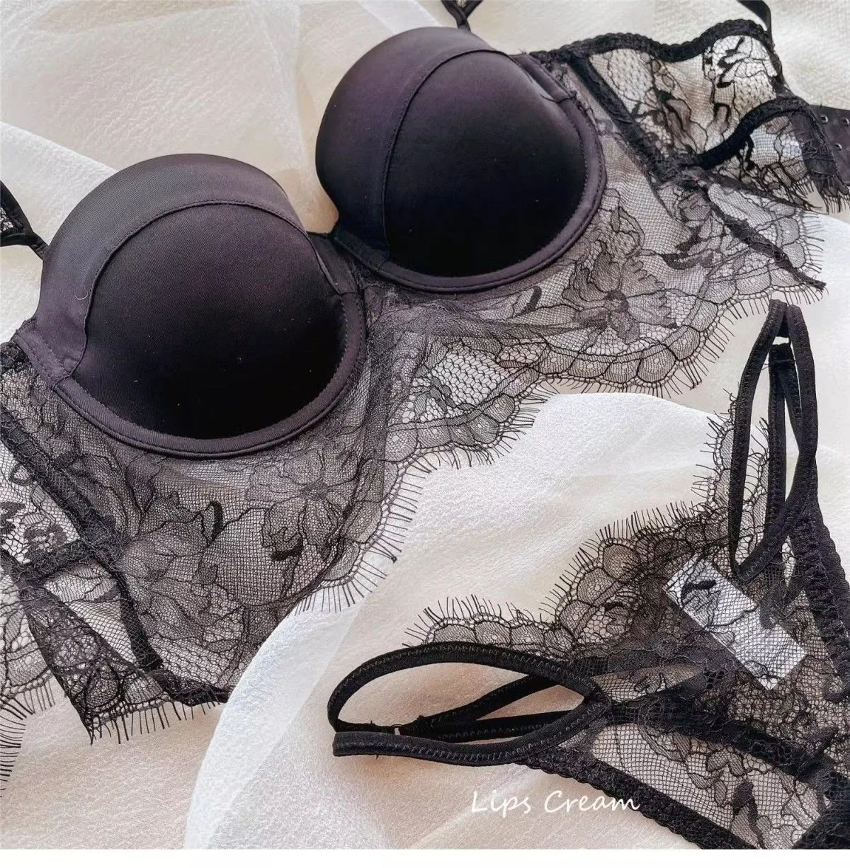 Sous-vêtements Sexy en dentelle pour femmes, Poly Poly fin, anneau en acier souple, Support Anti-affaissement, recueillir des seins, ensemble de soutien-gorge arrière de couleur unie