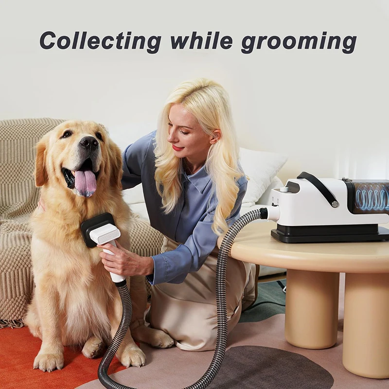 Dog Grooming Vacuum Dryer 26000Pa Strong Pet Vacuum Grooming Kit with Dog Clippers 5 In 1 Multifunctional Pet Drying Machine