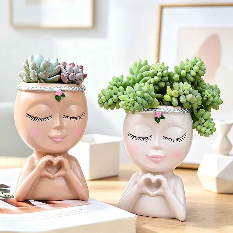 Charming Love Girl Succulent Planter - Cute & Unique Home Decor Accent