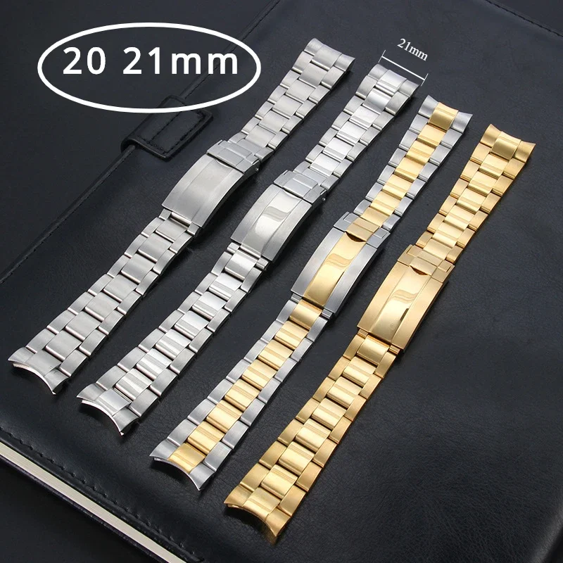 

Браслет из нержавеющей стали 316L для часов Rolex DATEJUST, серебристый безопасный ремешок для часов, с пряжкой, 20 21 мм