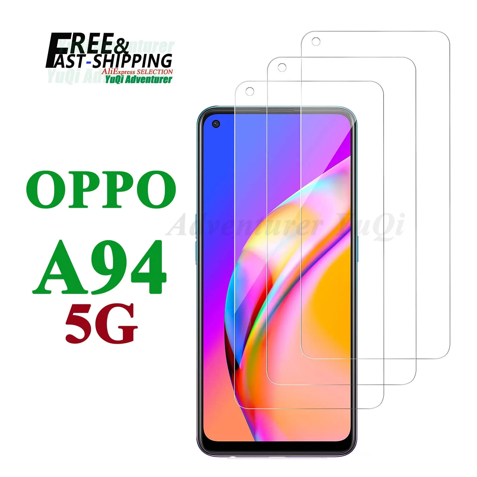 Screen Protector For OPPO A94 5G, Tempered Glass SELECTION Free Ship HD 9H Transparent Clear Anti Scratch Case Friendly