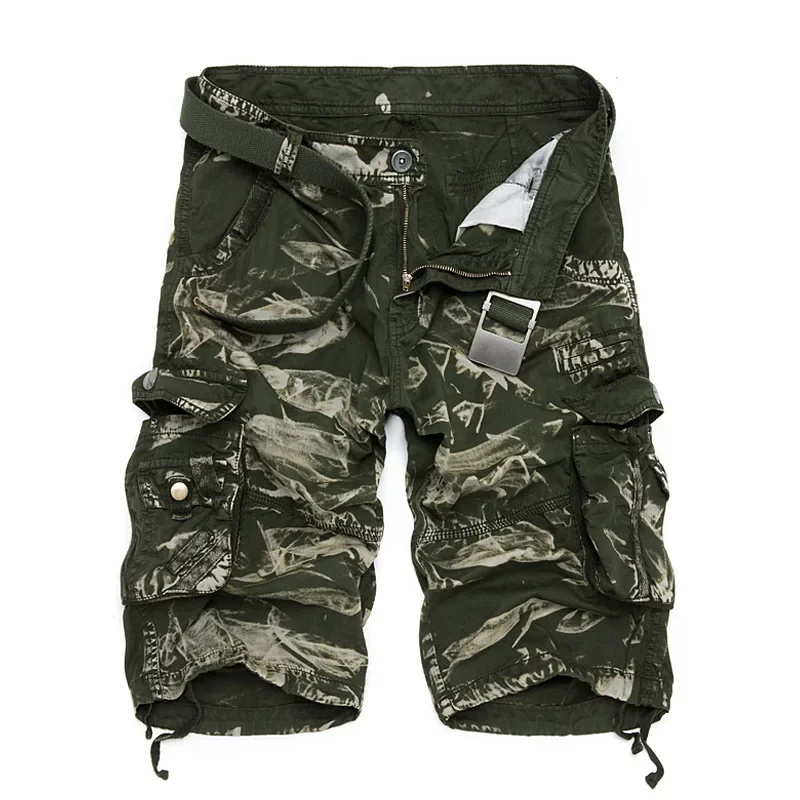 Tactical Cargo Shorts for Men Summer Casual Cotton Short Pants Multi-pocket Camouflage Cargo Pants for Training