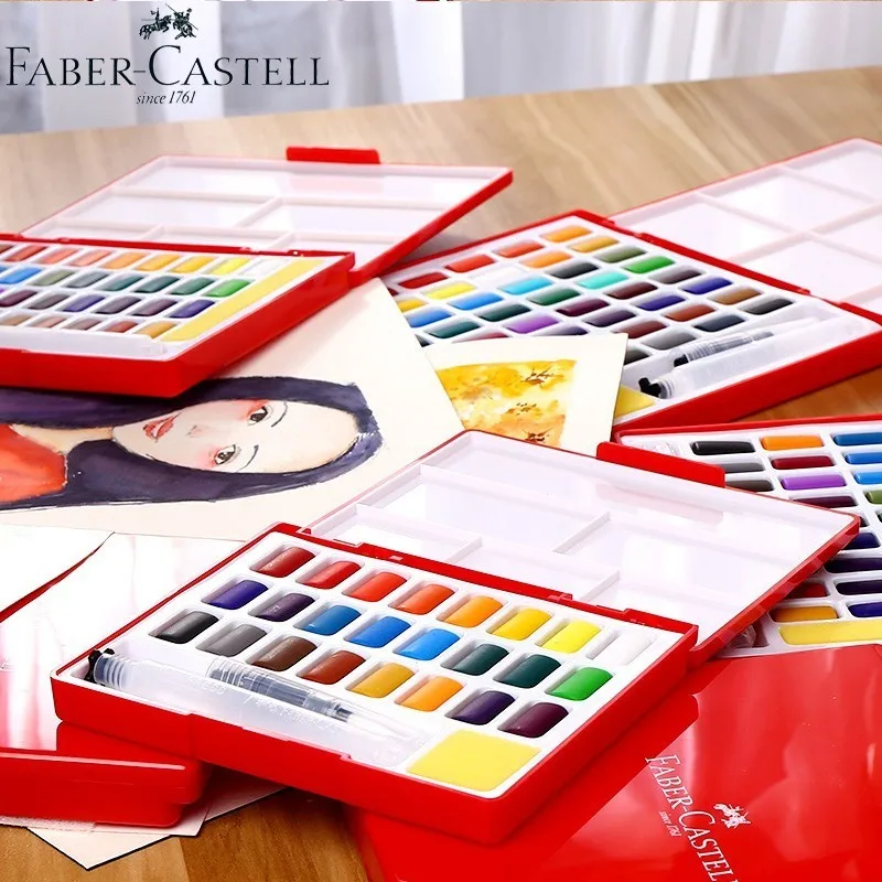 24/36/48 Colors Solid Watercolor Paint Set Acuarelas Gouache Paint Art Supplies Pigment Removable Painting Water Colors Box