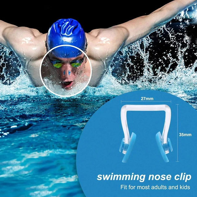 10 Pcs Clip de nariz natación impermeable silicona nariz tapón nadar para  niños y adultos (multicolor)