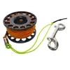 15M 20M 30M Scuba Diving Aluminum Alloy Spool Finger Reel with Stainless Steel double ended hook SMB Equipment Cave Dive 5