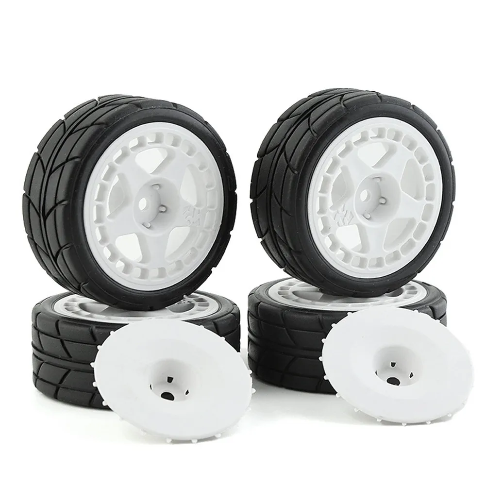 Set Ruote E Pneumatici 1/10 Per Auto Rally RC &ndash; Compatibile Tamiya TT02, XV01, HPI