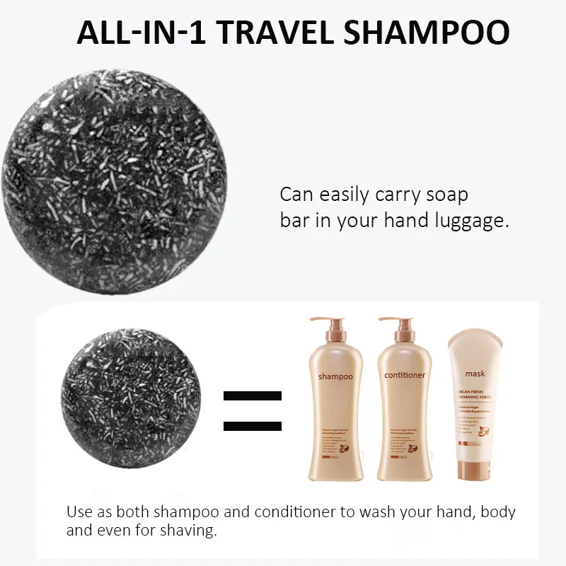 Description Picture 4 of itemSoap Hair Darkening Shampoo Bar Repair Gray White Hair Color Dye Face Hair Body Shampoo 60g Natural Organic Hair Conditioner