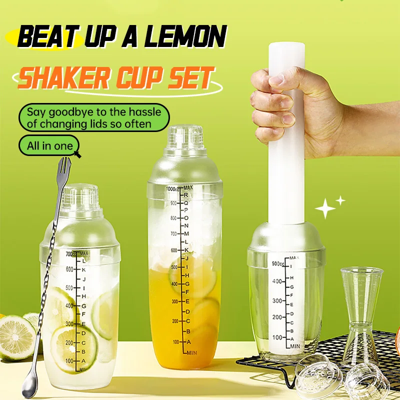 

Zackoo 500/700/1000 мл, аксессуары для рукоделия, Миксер для молока, чая, вина, напитков, пластиковая чашка для встряхивания с весами, барный инструмент