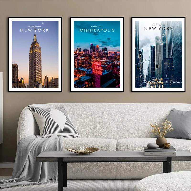 

Famous Travel City Landscape Posters, Canvas Painting and Print, Wall Art, Modern Photo, Home Decor, Frameless Picture, New York