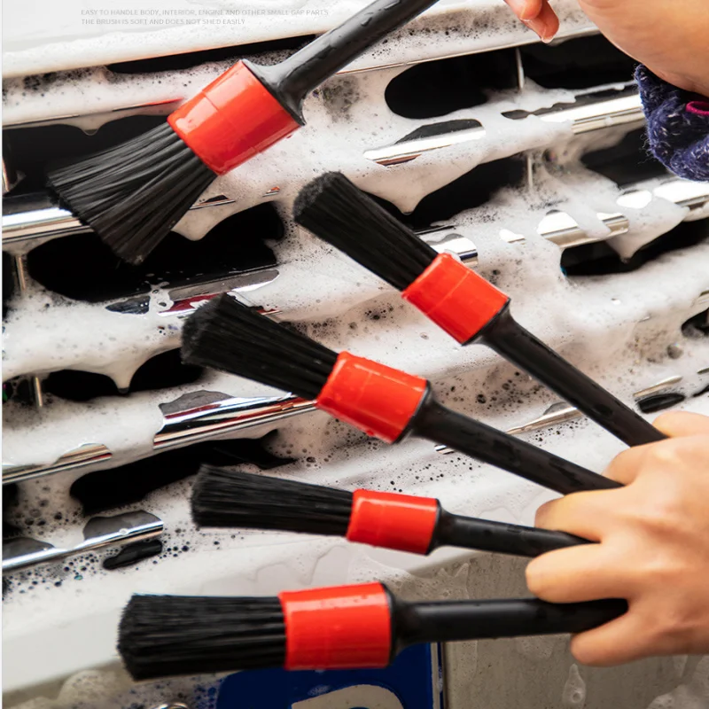 5pcs Car Brushes Car Detailing Brush Set Long Soft Bristle For Car
