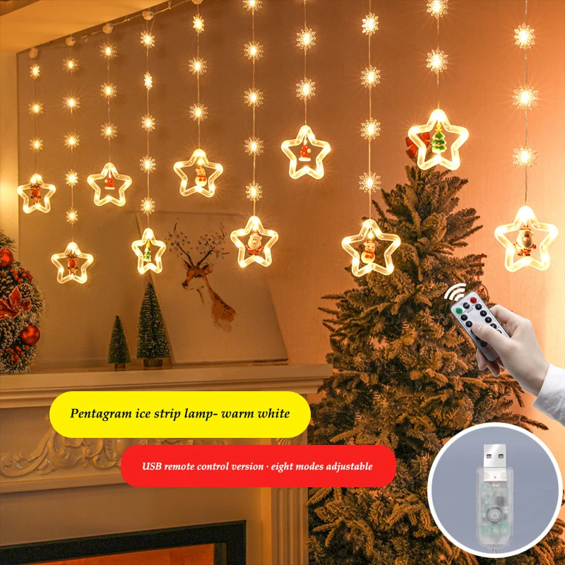 

New LED Christmas Decoration Lights Room Atmosphere Lights Santa Claus Decoration Accessories New Year Decoration String Lights