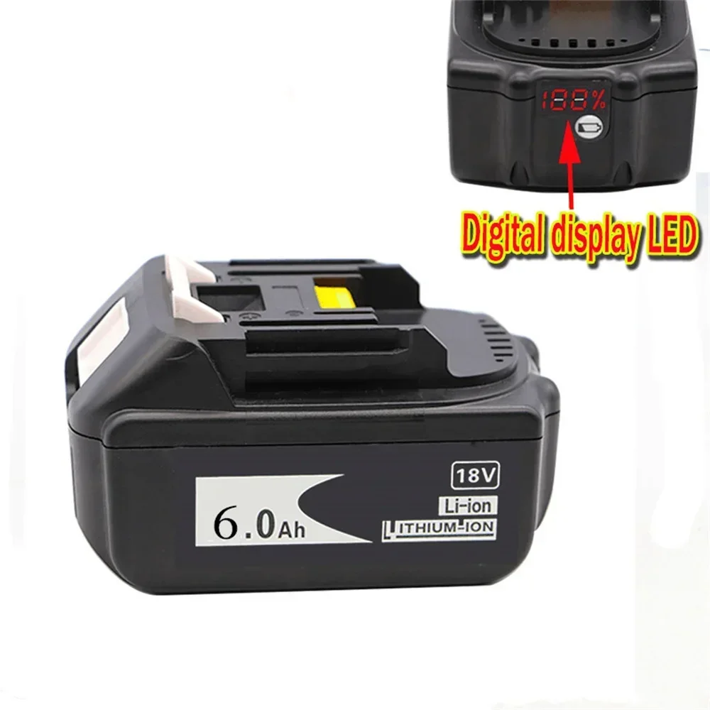 

Tool Battery 6000mAh Lithium Ion, Suitable for 18v Makita BL1840 BL1850 BL1830 BL1860B and Other Devices+4A Charger
