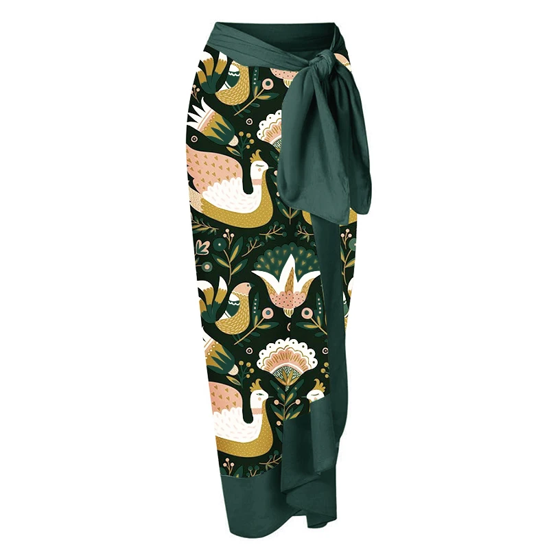ZAFUAZ 2024 Sexy Women One Piece Swimwear Skirt Ruffle Shoulder Luxury Swimsuit Beachwear Bikini Set Printed Bathing Suit Dress