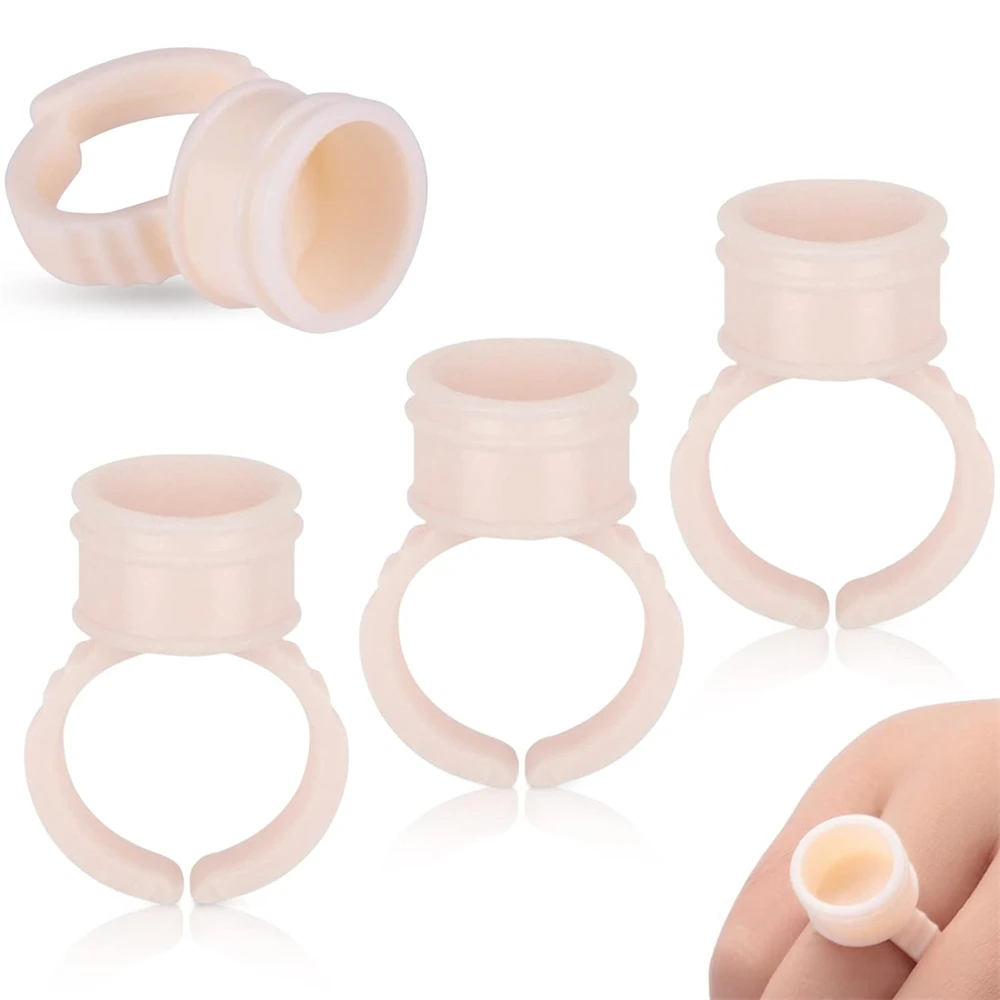 Disposable Ring Tattoo Ink Cups 100/300/500pcs Soft Silicone Pigment Container Portable Microblading Permanent Tattoo Accessory