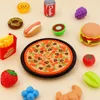 Children's educational house outdoor picnic pretend fruit basket hamburger pizza set toy gift kitchen men and women 4