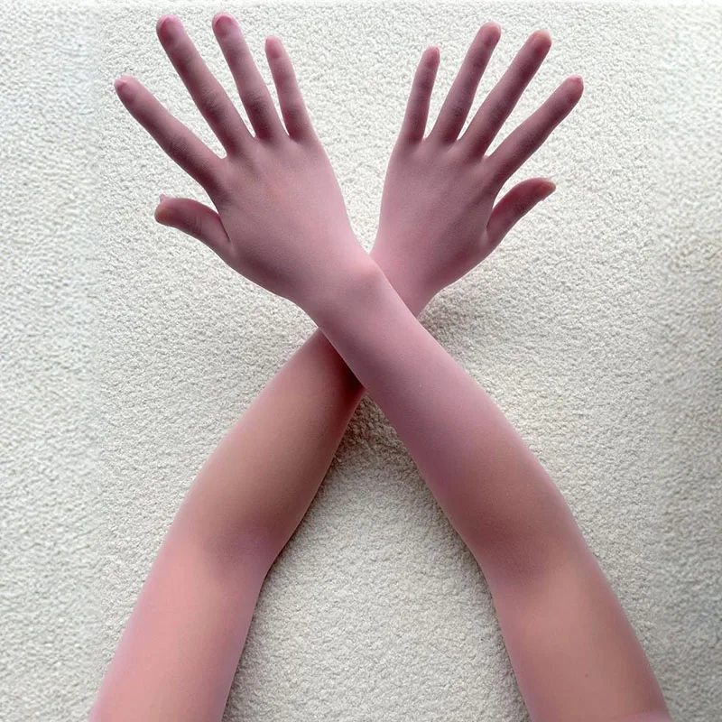 Solide Nylon-Ultradünne Nahtlose Sexy Hochelastische Enge Strumpfhandschuhe Lange Sonnenschutz-Handschuhe für Frauen Tanz Party Nachtclub Cosplay – Detail 7
