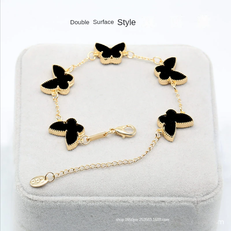 Butterfly Charm Bracelet for Women Free Shipping Gold Green Red Black Blue Color Chain Jewelry Aesthetic Bracelets 2022 Trend