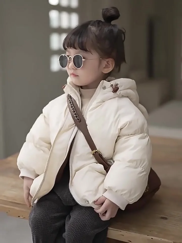 SXSHUN winterjas voor meisjes met afneembare bontcapuchon, voor kinderen, winterjas, koudebescherming, warm, dik donsjack, donsjas, parka.., rood, 134-140