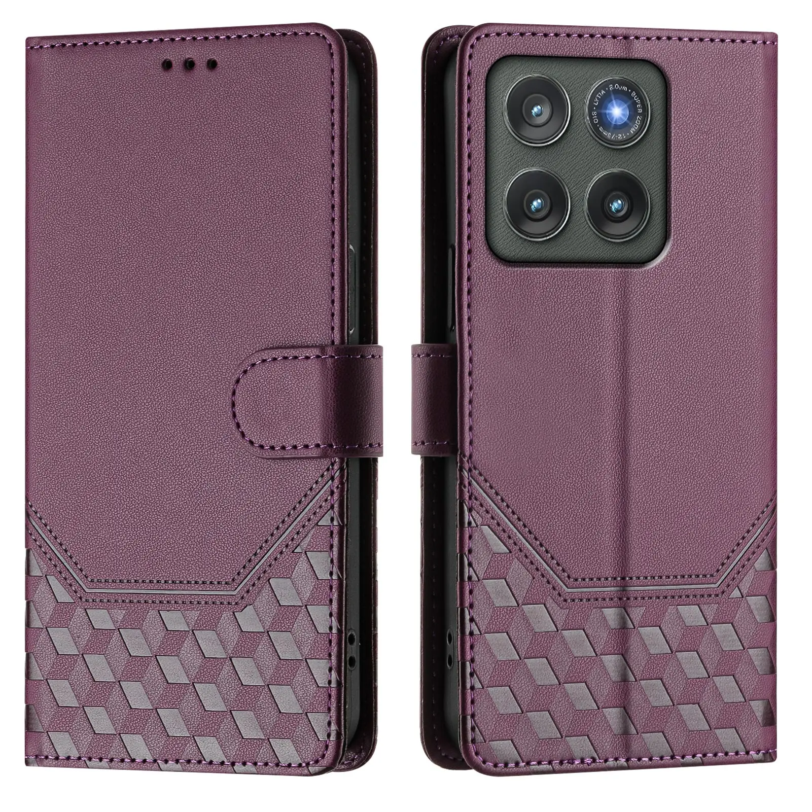Luxury Embossed Leather Flip Wallet Phone Case Cover