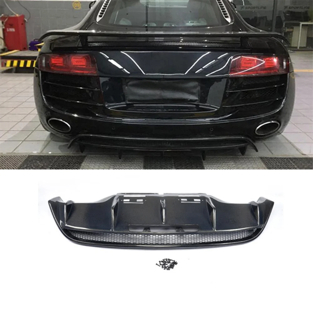 

R8 Carbon Fiber Splitter Rear Lip Diffuser Fits For Audi R8 2010-2015, 100% Tested Well