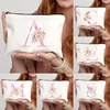 26 Pink Initials Women Cosmetic Bag Bride's Toilet Makeup Pouch Cosmetic Case Bridesmaid Gift Bachelorette Party Gifts Lady Bags 1