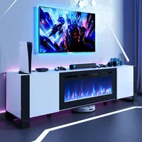 Fireplace TV Stand with 36" Fireplace, 70" Modern Entertainment Center LED Lights,TV Console Cabinet for TVs Up To 80" 1
