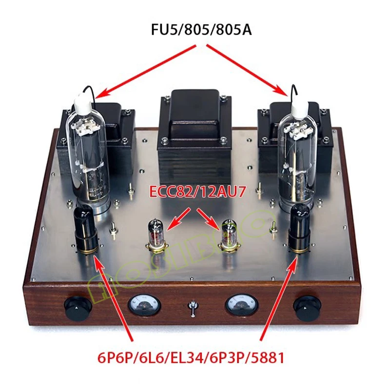 AIYIMA SMSL 6P6P Push 805A Single-ended Class A Vacuum tube Amplifier 45W+45W Pure manual welding 805 tube Amplifier Audio 4