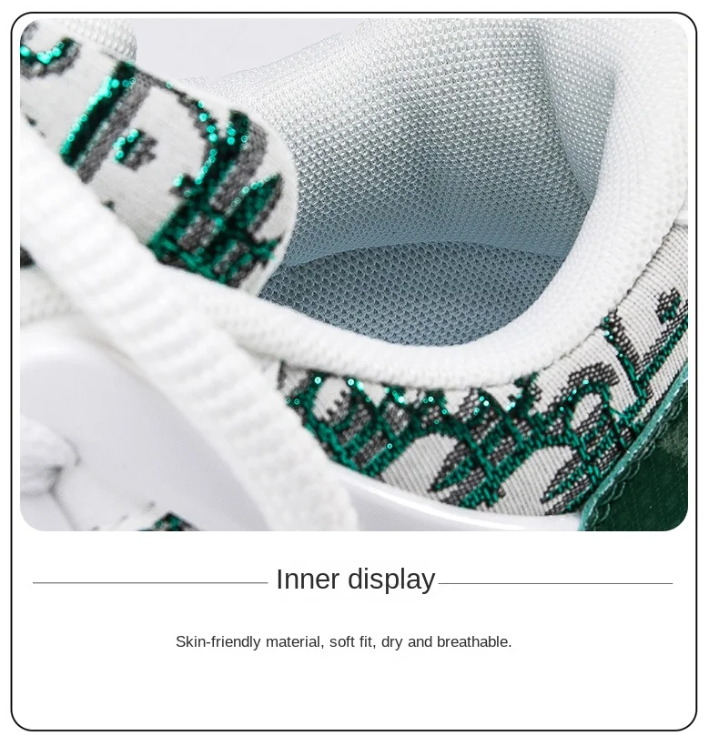 Description Picture 6 of itemFashion brand low-top couple walking shoes men's sports sneakers lace-up wear-resistant running tennis shoes 36-47